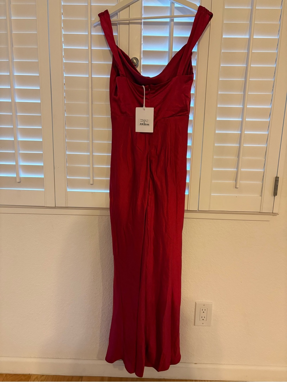 NWT Runway The Label Margot Red Satin Cowl Neck Dress - Picture 7 of 7